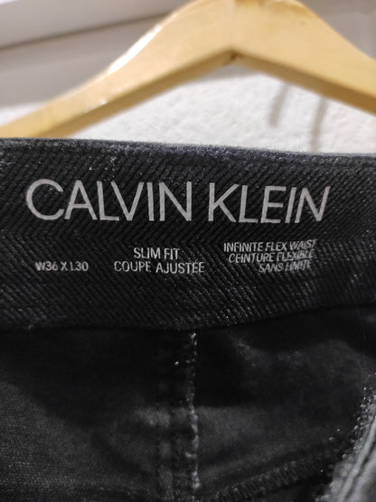 CALVIN KLEIN JEANS Black Cotton Zip Fly Slim Jeans