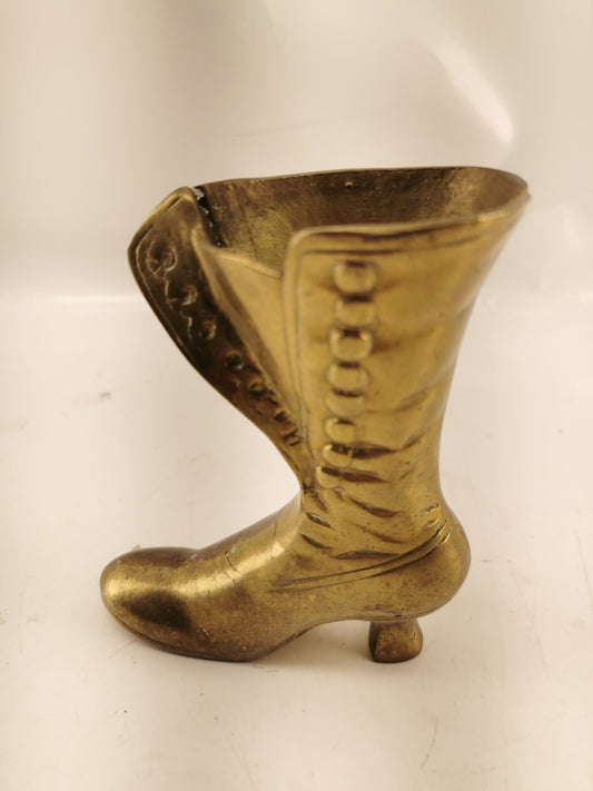 Victorian Brass Boot. A novelty Brass Women's Shoe to display