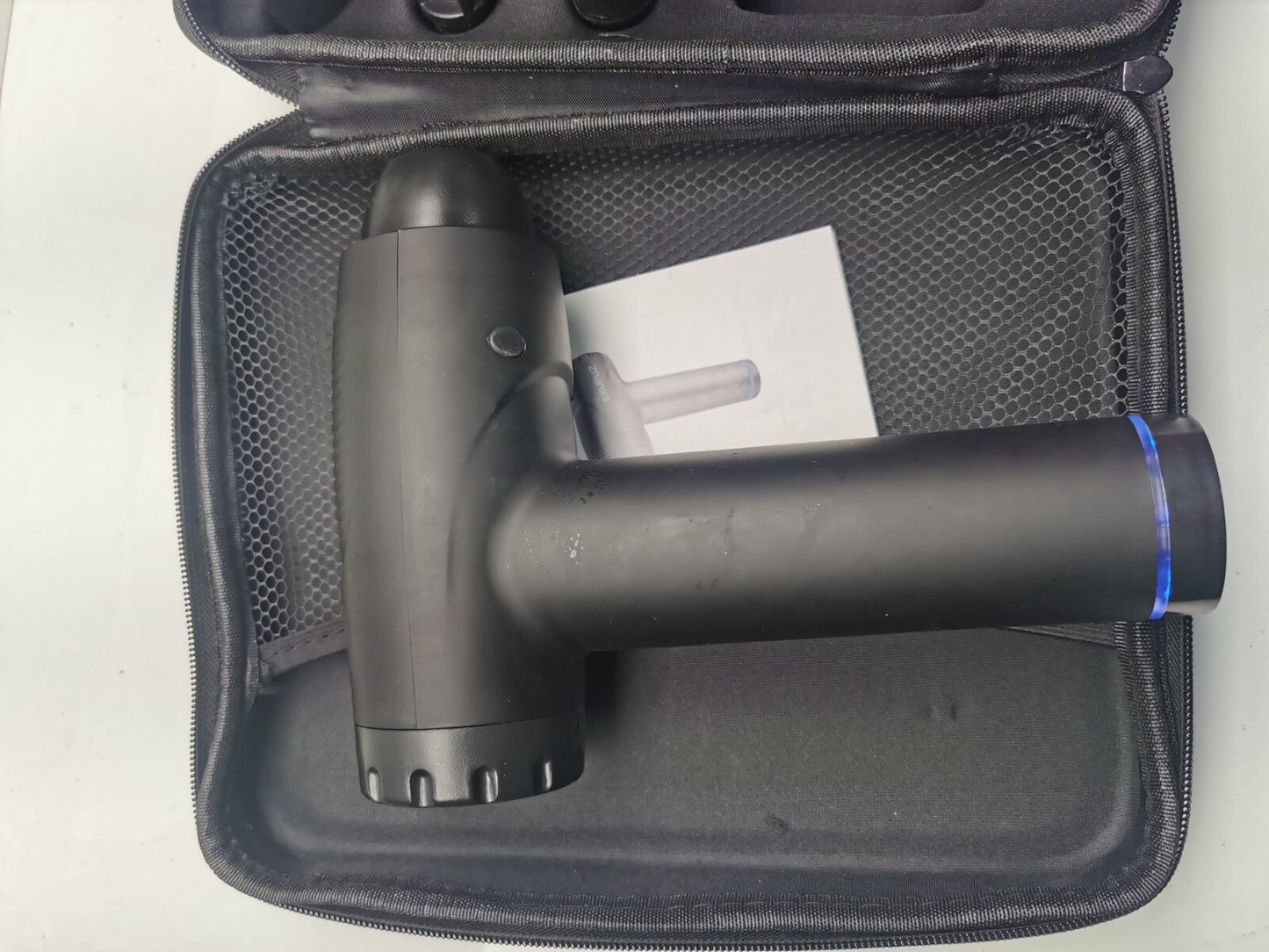 EKUPUZ Black Handheld Adjustable Deep Tissue Muscle Massage Gun With 6 Heads