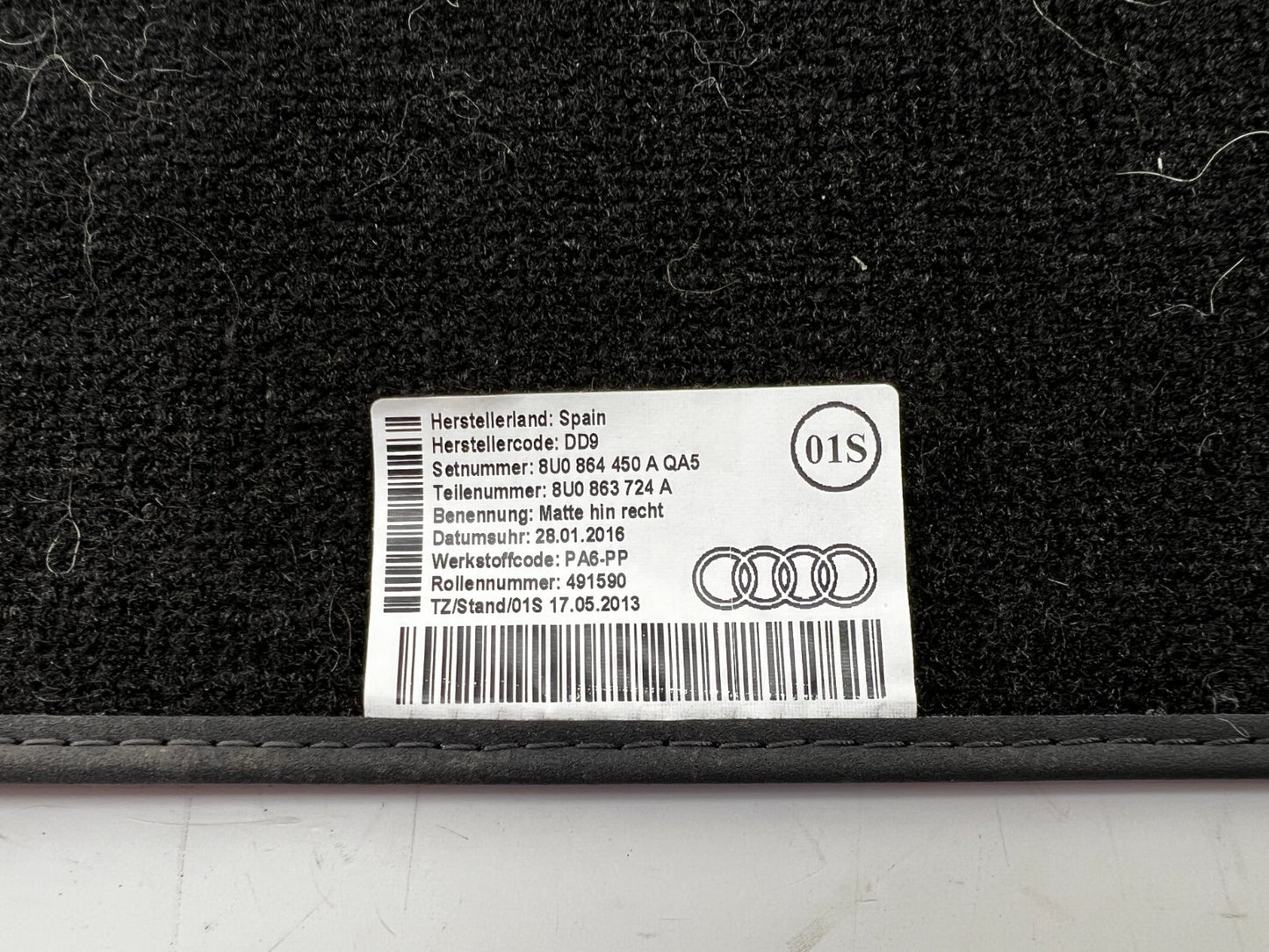 For Audi Exclusive Carpet Car Mats 4pc – OEM Quality Velour