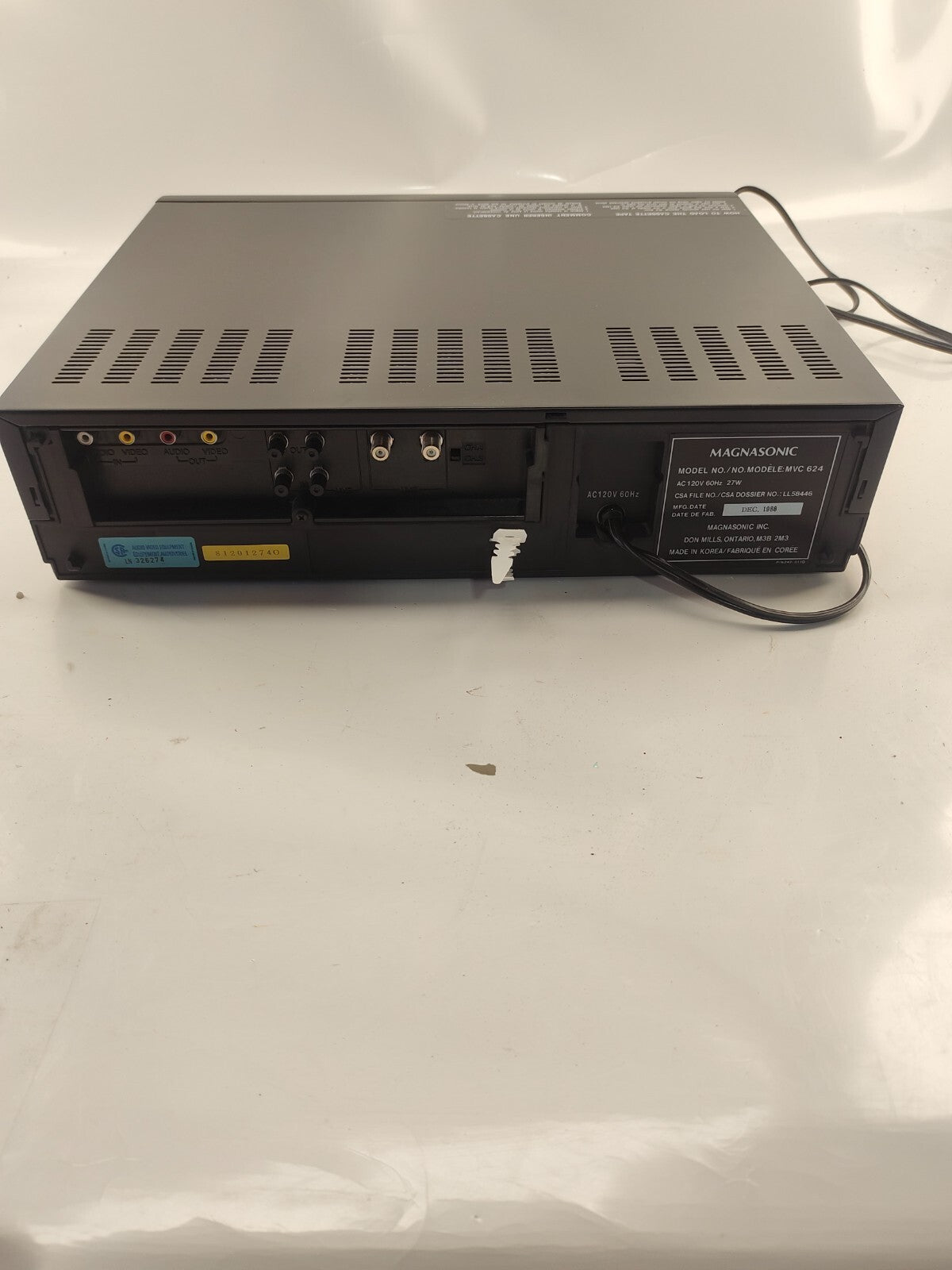Magnasonic HQ VHS Auto Playback System