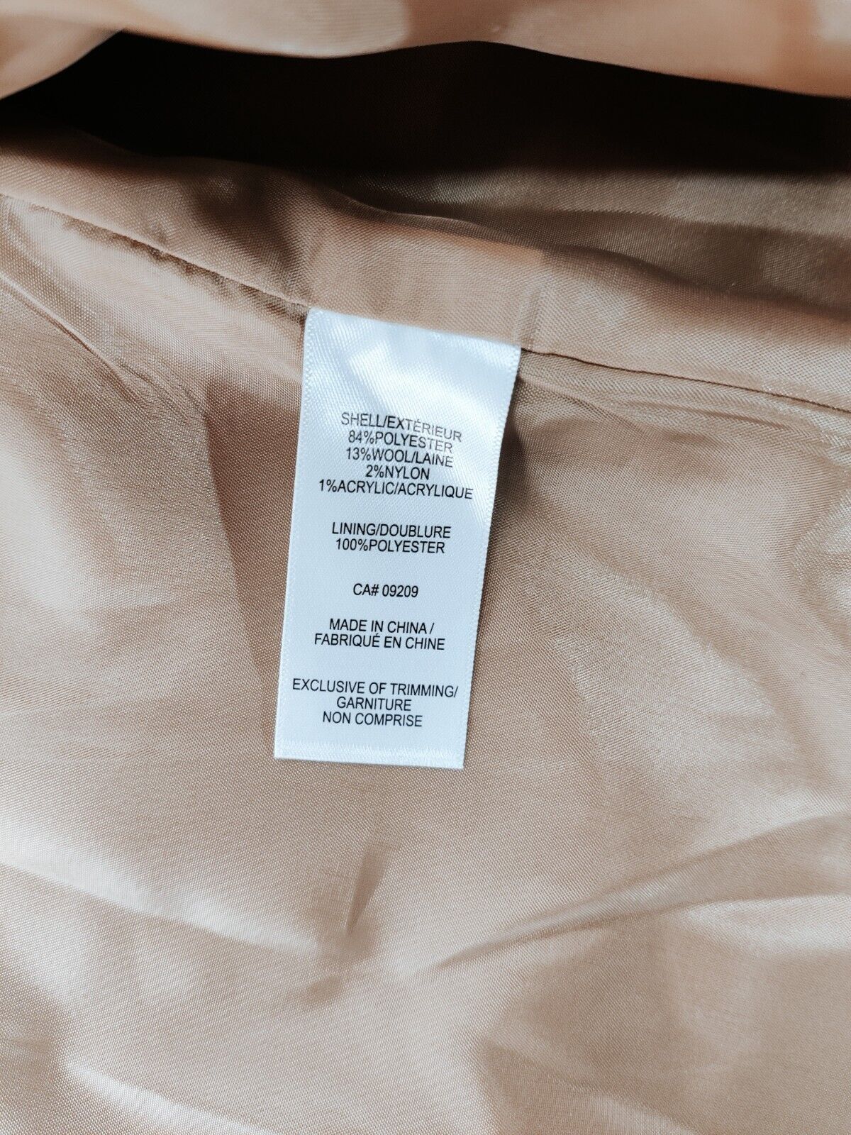 Cleo Camel Coat Size XXL