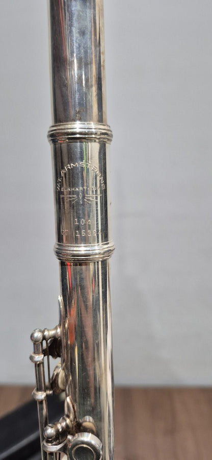 Vintage W.T. Armstrong Elkhart M2 Silver Flute C Boehm Model 104 w/ Carry Case