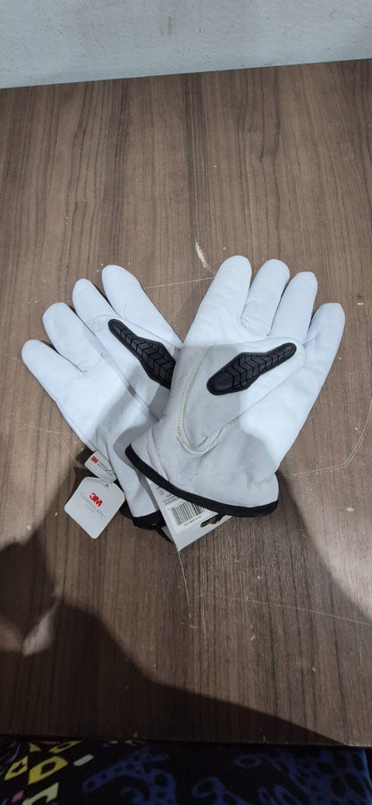 Bob Dave Gloves - BDG - 20-1-10698-M Leather Gloves - White & Black