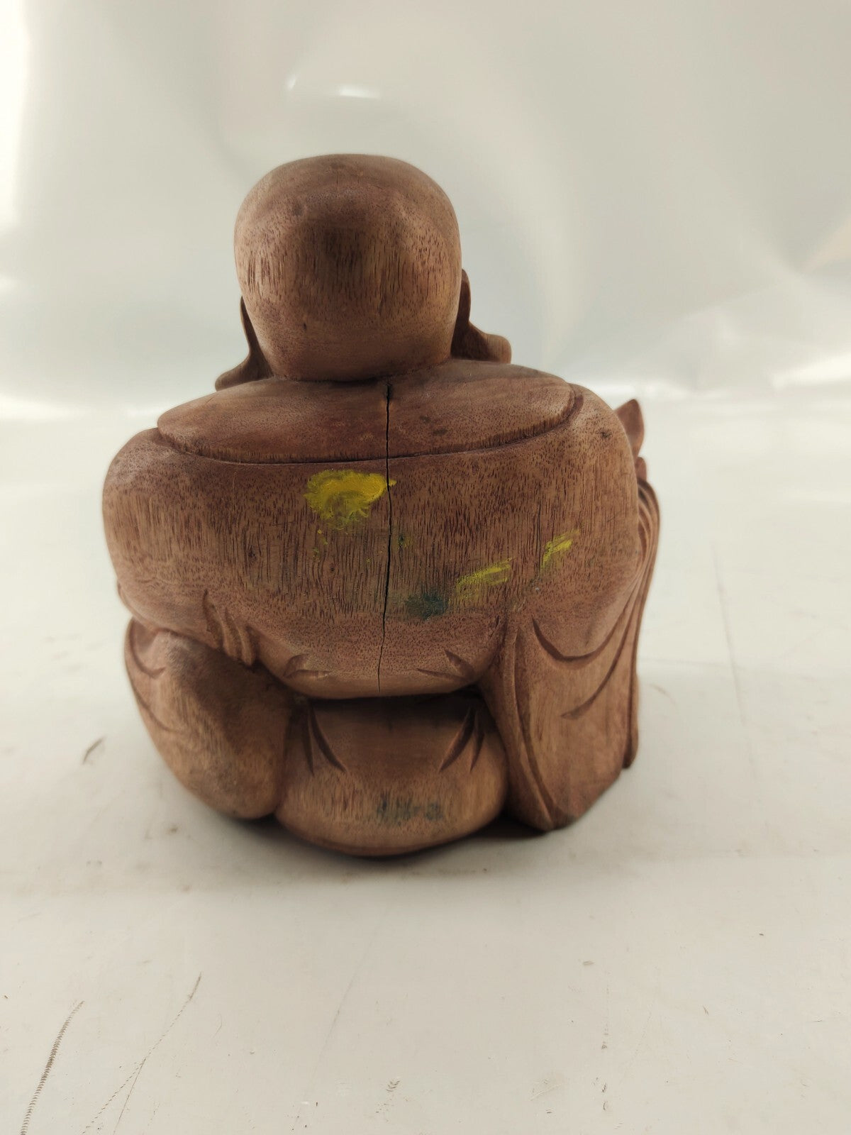 Antique Carved Wood Hotai Hotei  19th century China Qing Dynasty Buddha