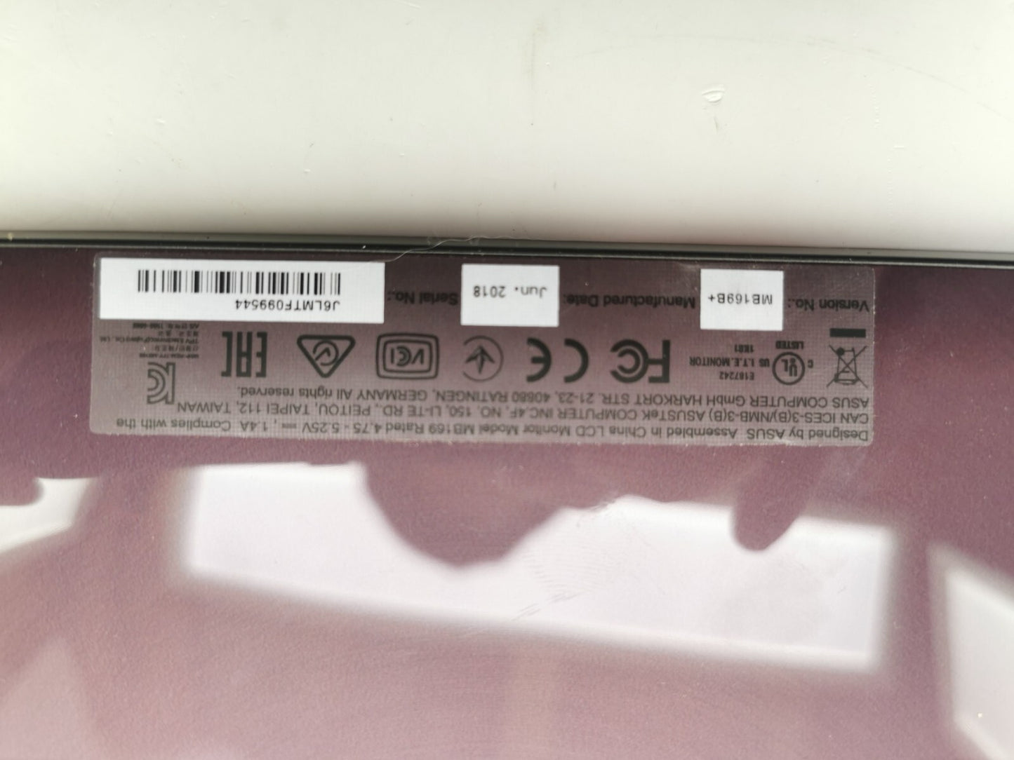 ASUS MB169B+ 15.6" Full HD 1920x1080 IPS USB 3.0 Powered Portable Monitor