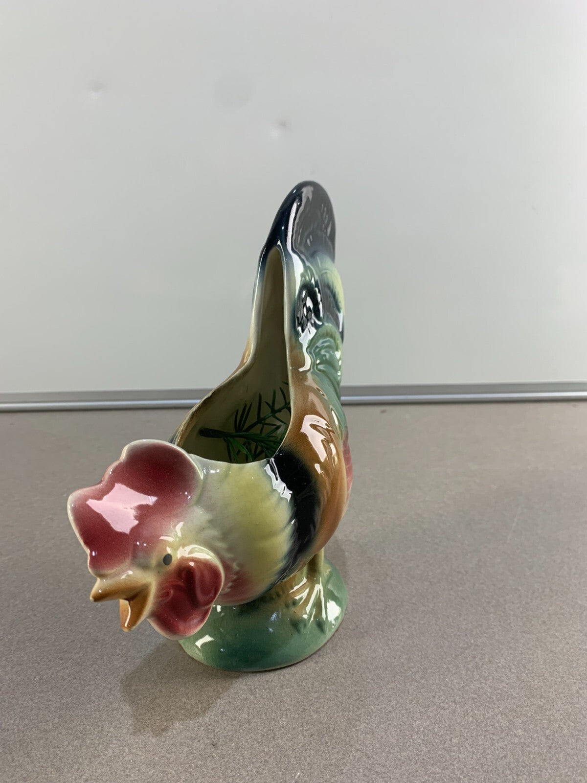 Vintage Royal Copley Ceramic Glazed Pottery Chicken Planter Farmhouse Rustic