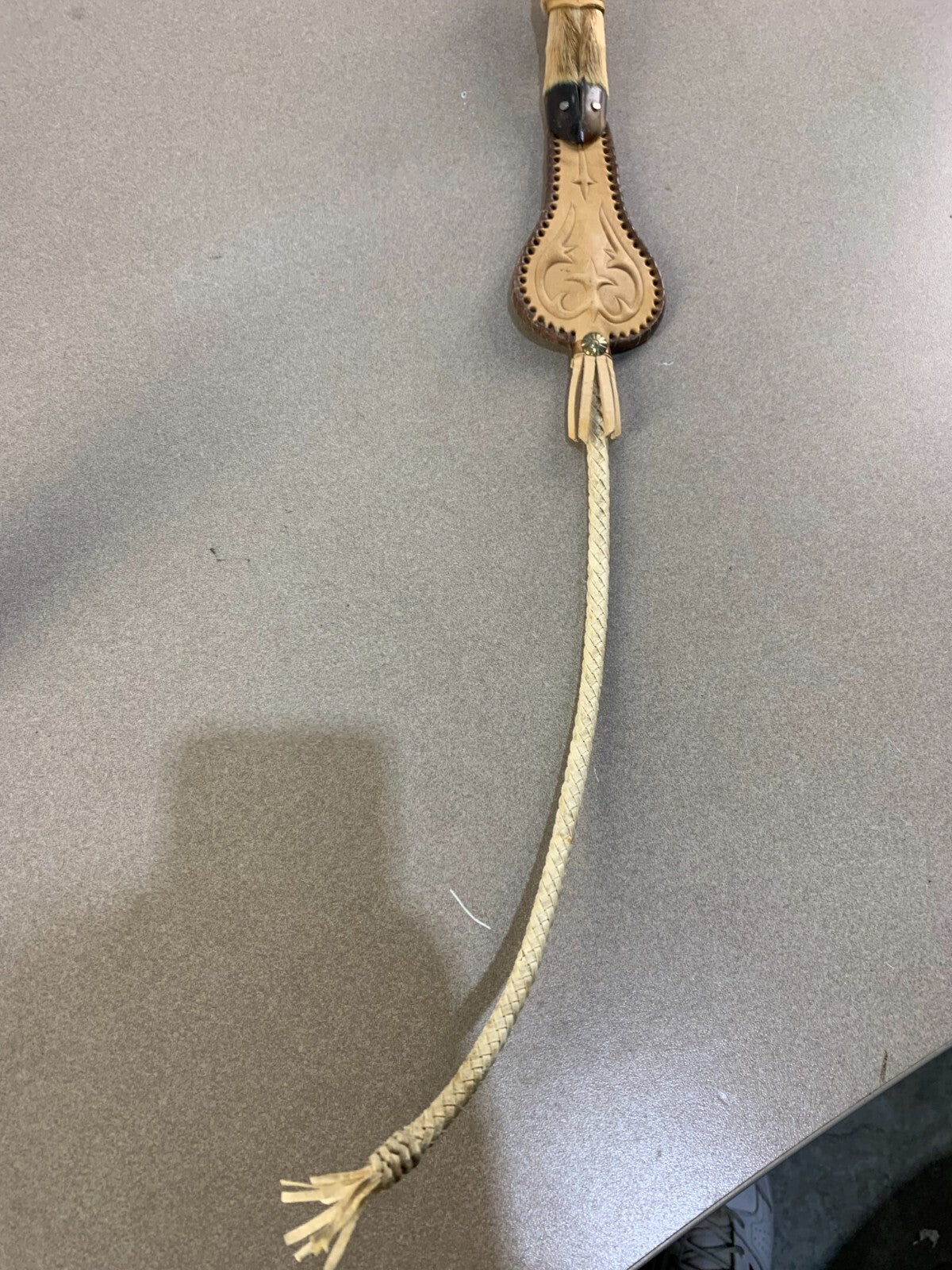 Taxidermy Goat Hoof Horse Whip Native American