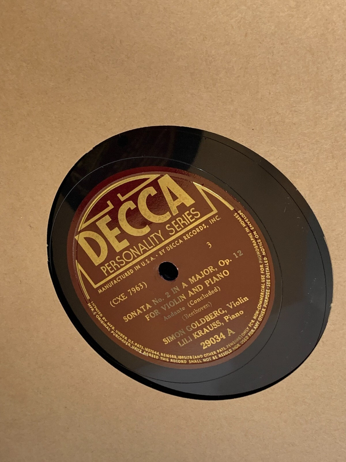 Beethoven violin sonatas vol. II set of vinyl