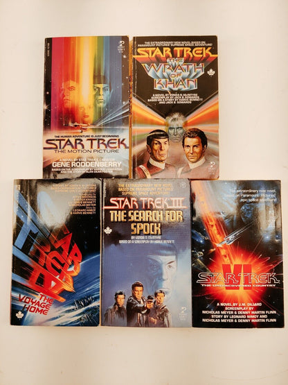 Star Trek TOS Film Novelizations Lot of 5 PB Books 1980s-1990s