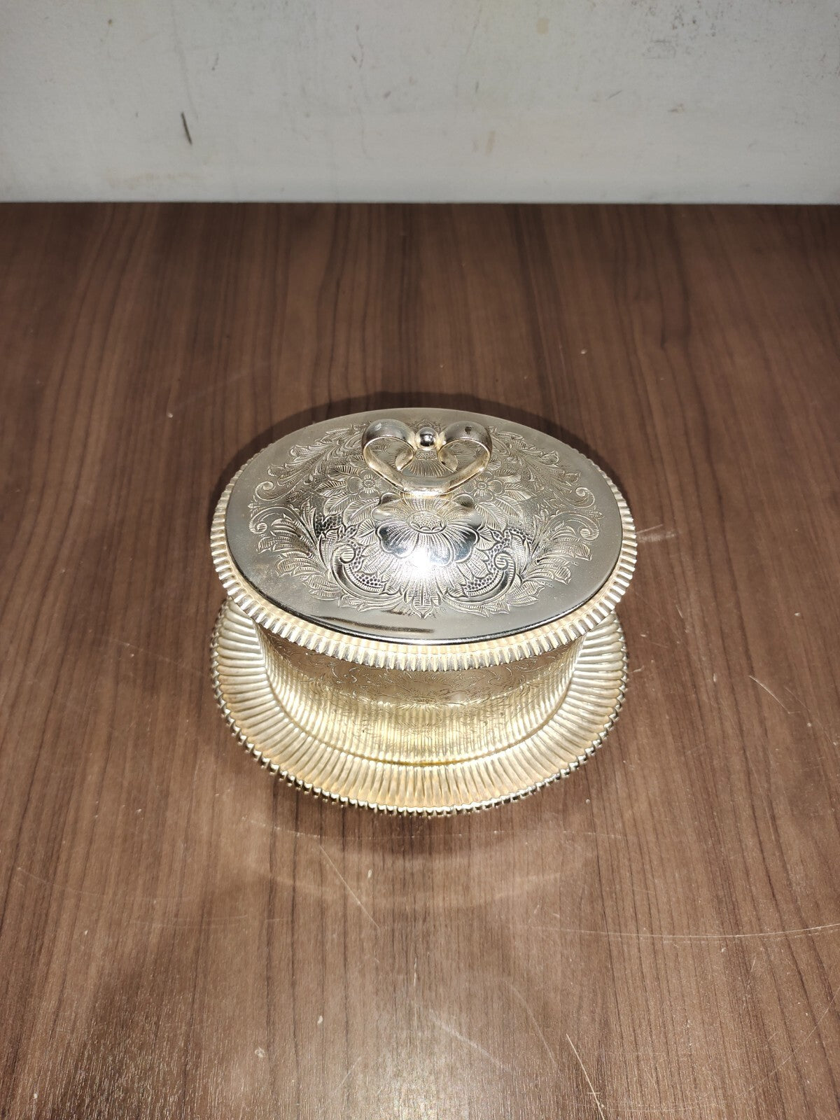 Antique Victorian Footed Silverplate Tea Caddy Biscuit Box