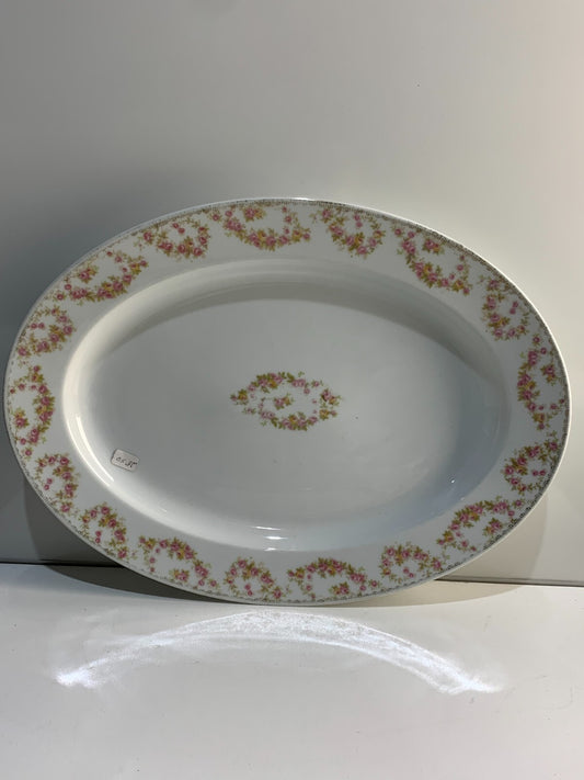 18" Oval Serving Platter Bridal Rose by NORITAKE