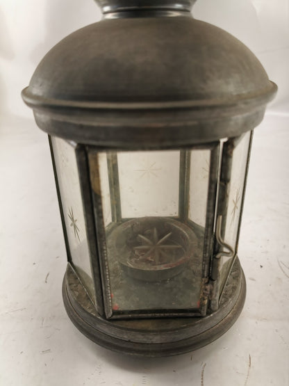Galvanized metal hanging lantern- Candle holder, made in Türkiye