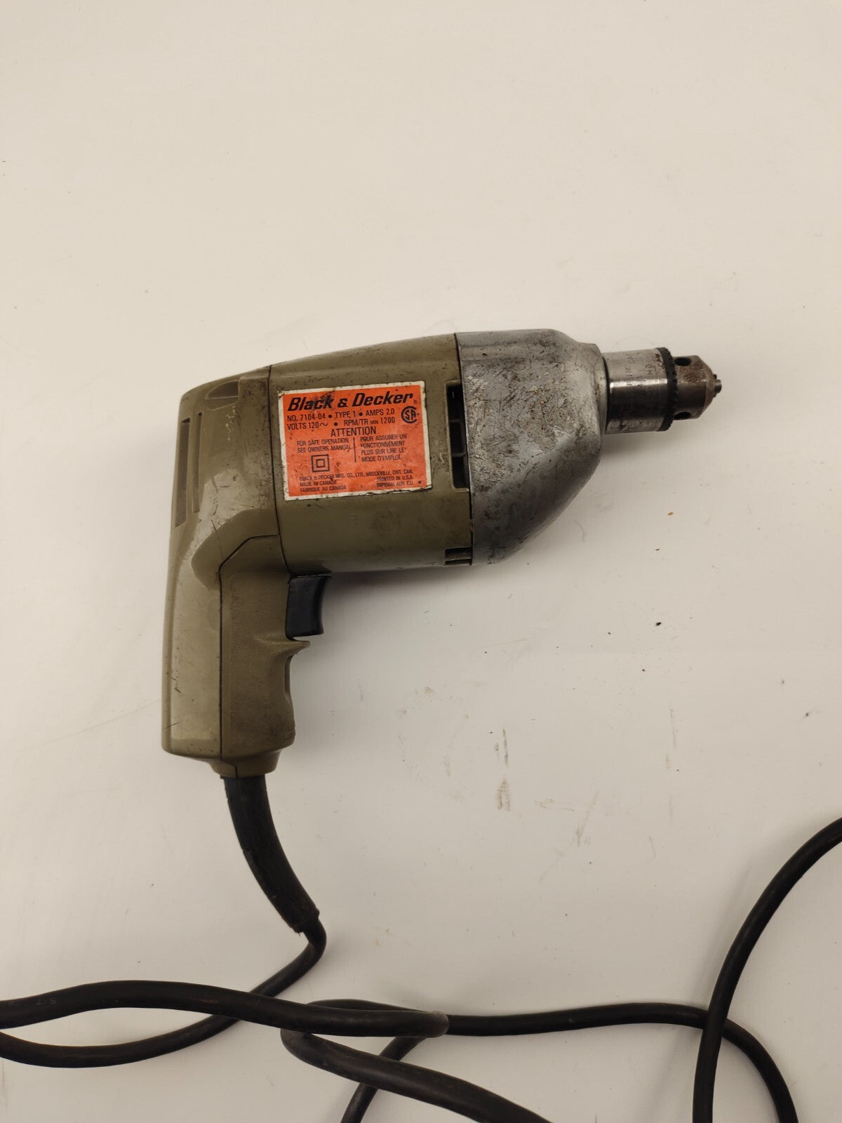 Utility Drill bt Black & Decker - 120 Volts 2 Amps 1200 RPM Type 1