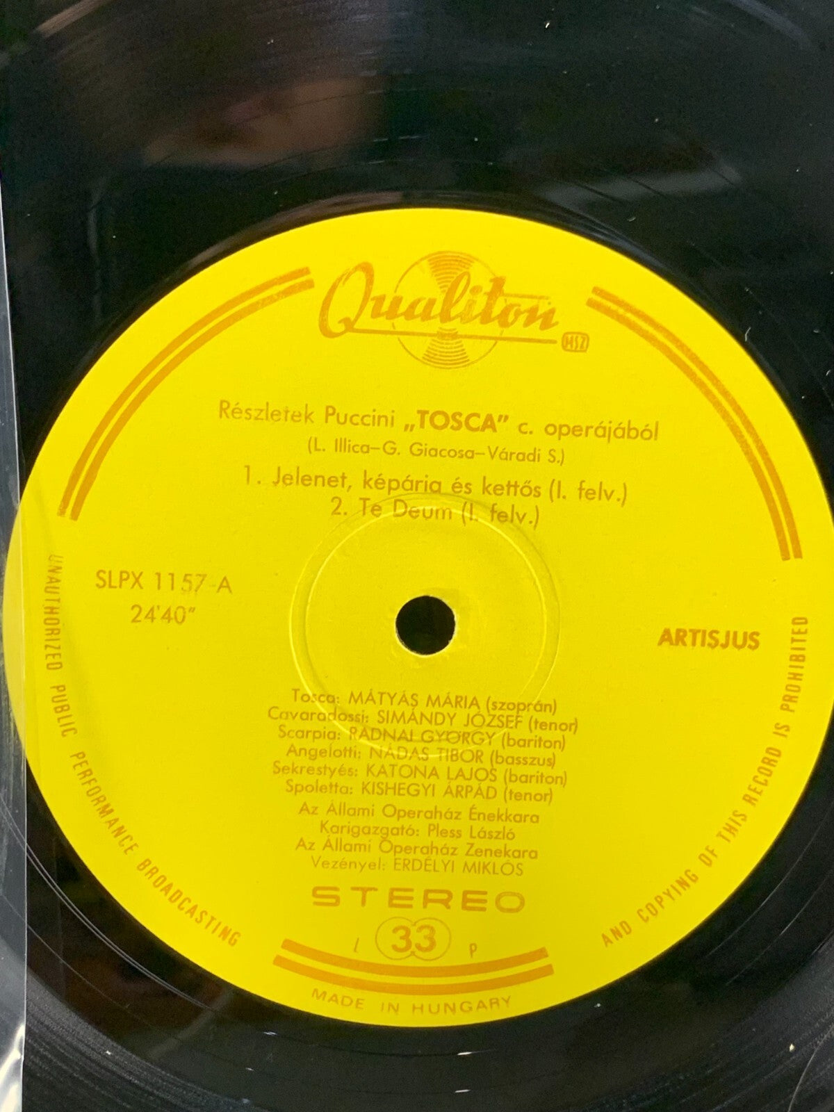 Puccini - Tosca Excerpts - (LP, Vinyl) LPX 1157