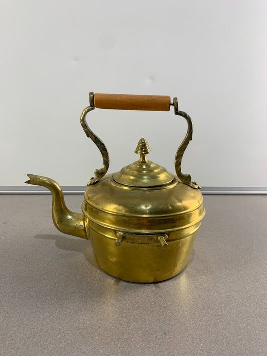 Antique Moroccan Moorish Solid Brass Tea Kettle