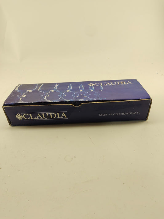 Set of 6 Vintage Claudia Bohemian Wine Goblets