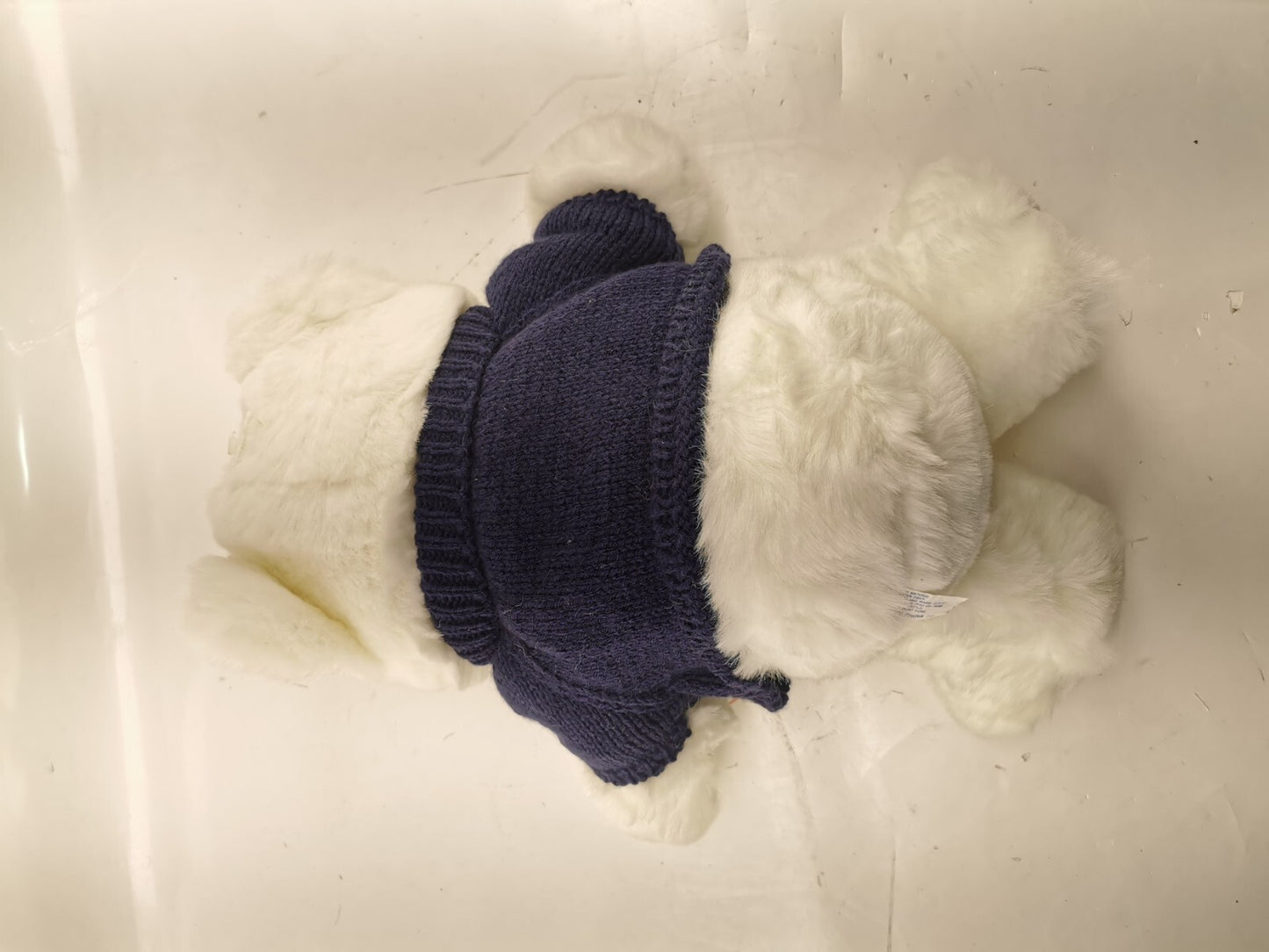 1997 Main Joy White Teddy Bear Holiday Wreath 19" Plush Soft Toy Stuffed Animal