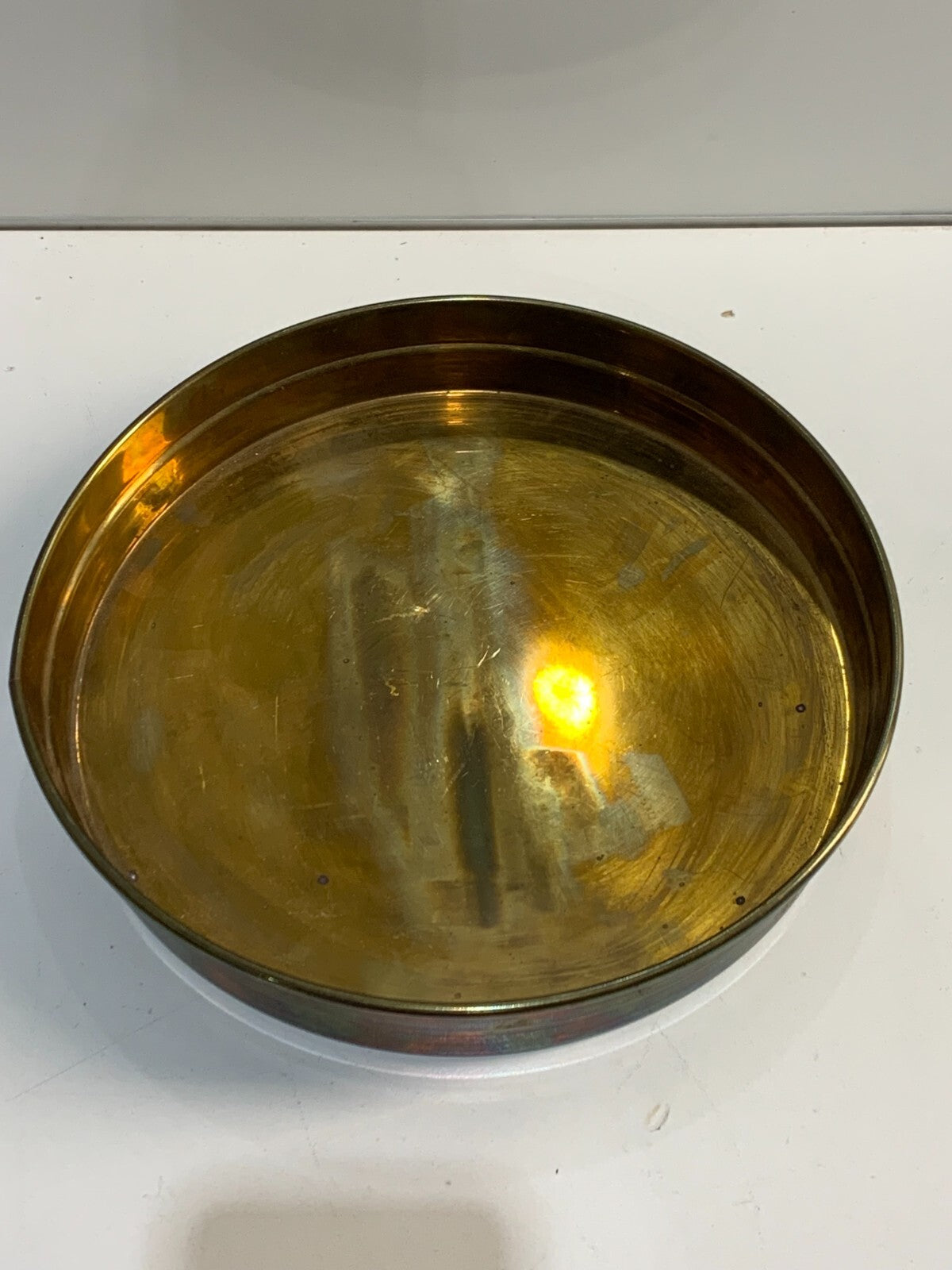 Danish Modern Circular Brass Serving Tray from Cawa, 1970s