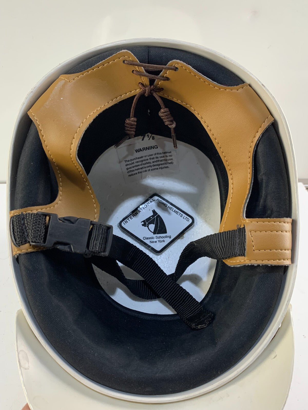 White protector Helmet 7 1/8 INTERNATIONAL RIDING HELMETS LTD