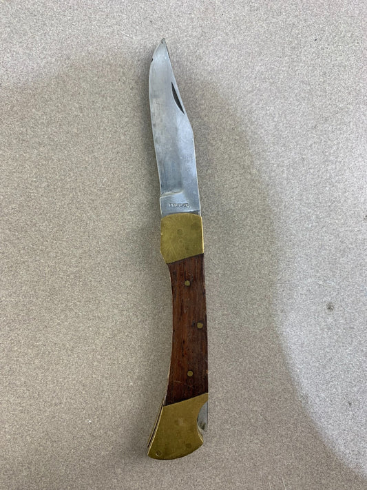 Vintage Antique Stainless Brass Single Blade Folding Pocket Knife