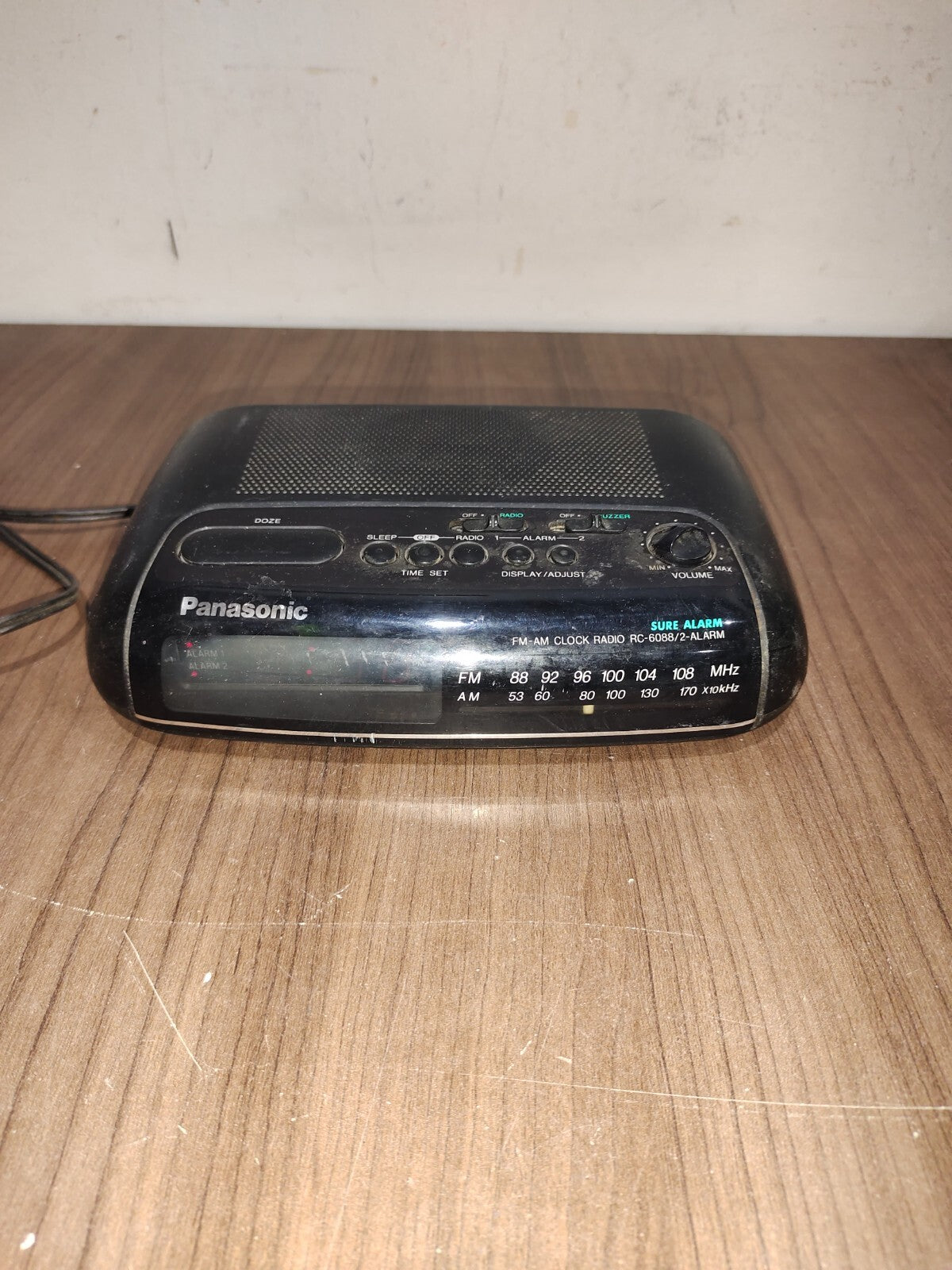 Panasonic RC-6088 Alarm Clock-Red Digits-Dual-AM/FM-Corded