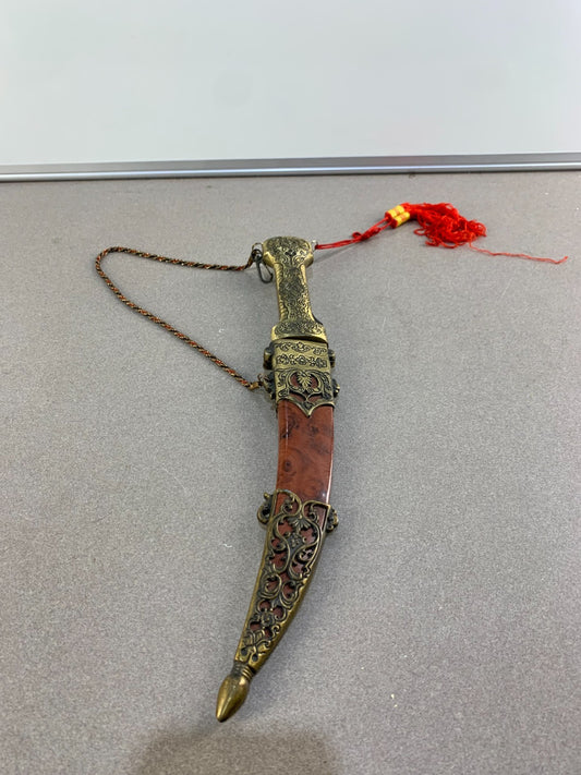 Vintage large Tibet style hanging 13 inches Dagger with sheath