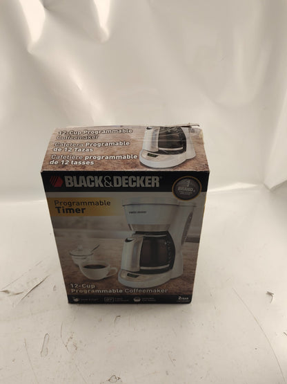 Black & Decker Coffeemaker White CM1050WD 12 Cup Programmable Clock Sneak-A-Cup