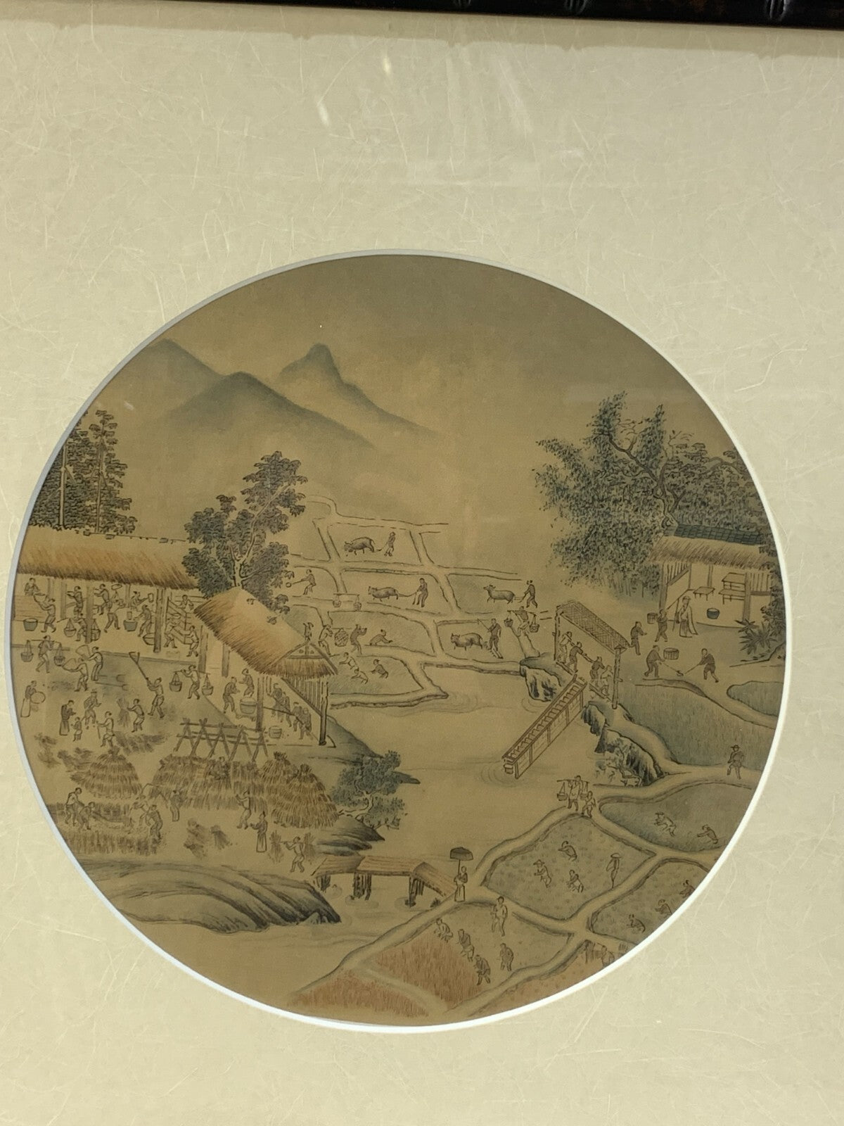 Framed Chinese Art Print – Tilling and Harvesting (Song Dynasty)
