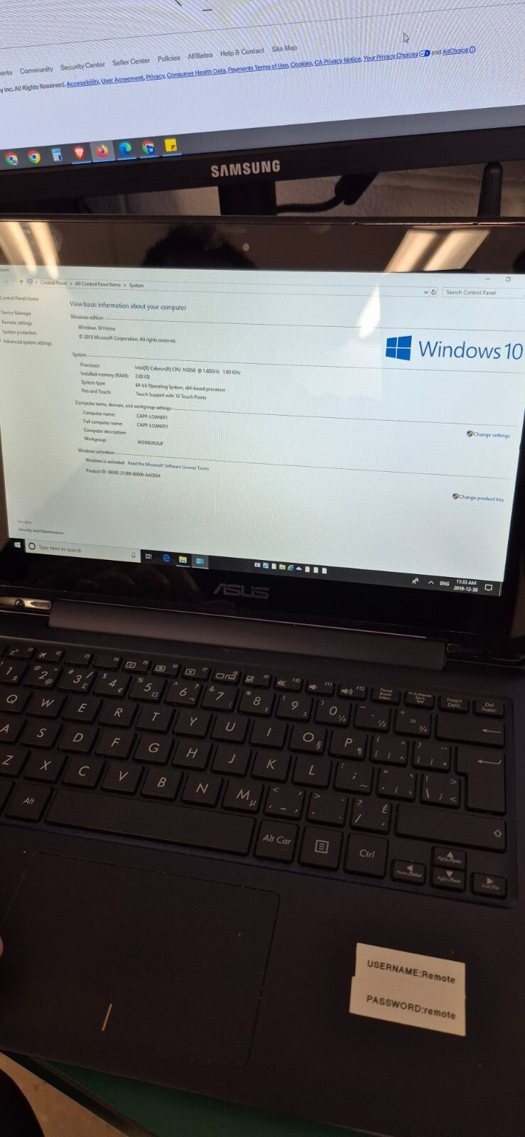 ASUS TP200S NOTEBOOK PC 1.60GHz 4GB RAM - Need Battery Replacement - 3