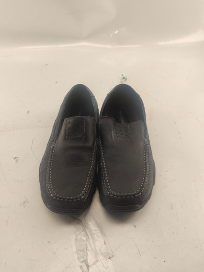 Men's Skechers, Loafers Black Leather Apron Square Toe Slip On Shoes US - 9