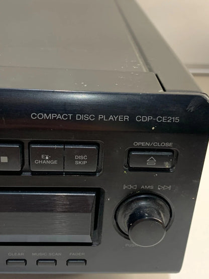 SONY 5-Disc Changer CD Player CDP-CE215 Carousel Exchange System NO REMOTE