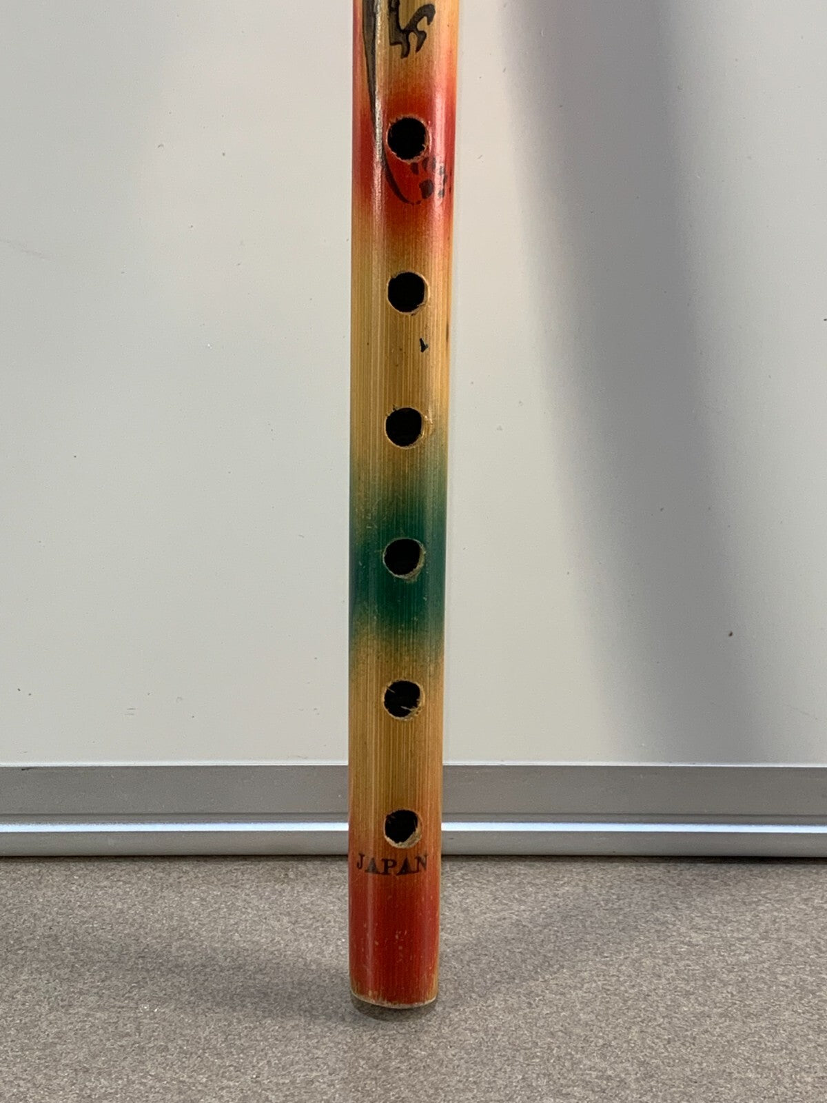 Colorful Bamboo Wood Flute with Dragon Graphics Japan Souvenir