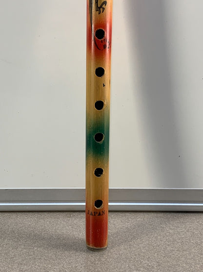 Colorful Bamboo Wood Flute with Dragon Graphics Japan Souvenir