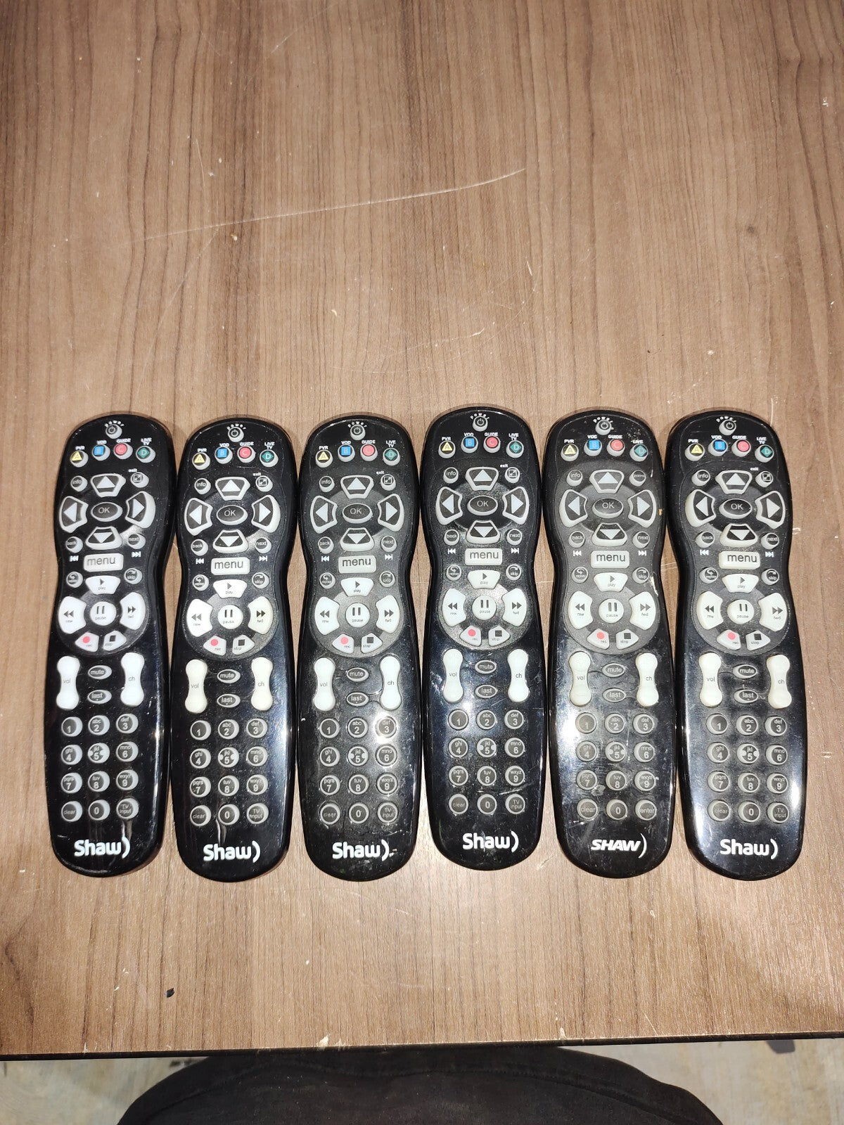 SHAW URC2054BC2 ALPHA TV REMOTE CONTROL BLACK - LOT OF 6