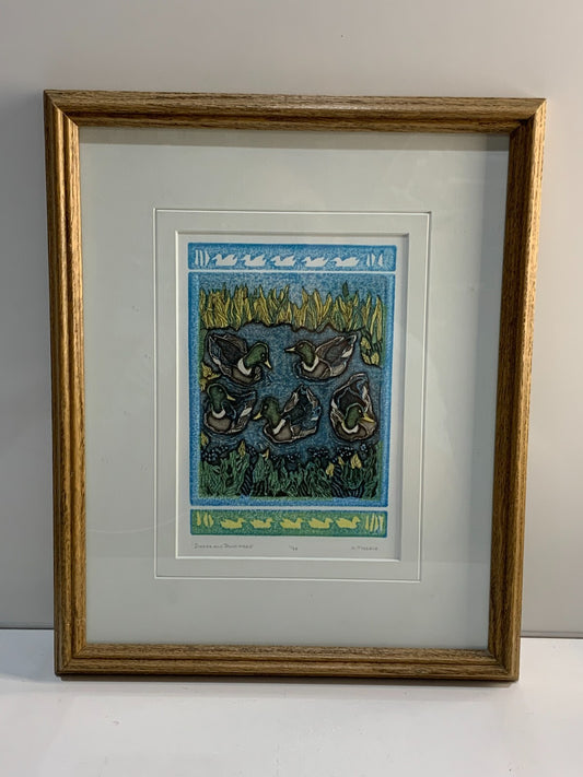 "Ducks and Duckweed" Painting by H. Mackie, 1/30