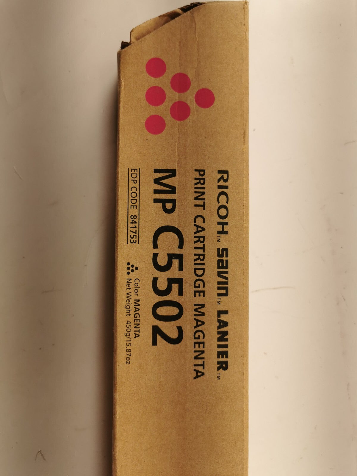 Genuine Ricoh MP C5502 Magenta Print Cartridge EDP Code 841753.
