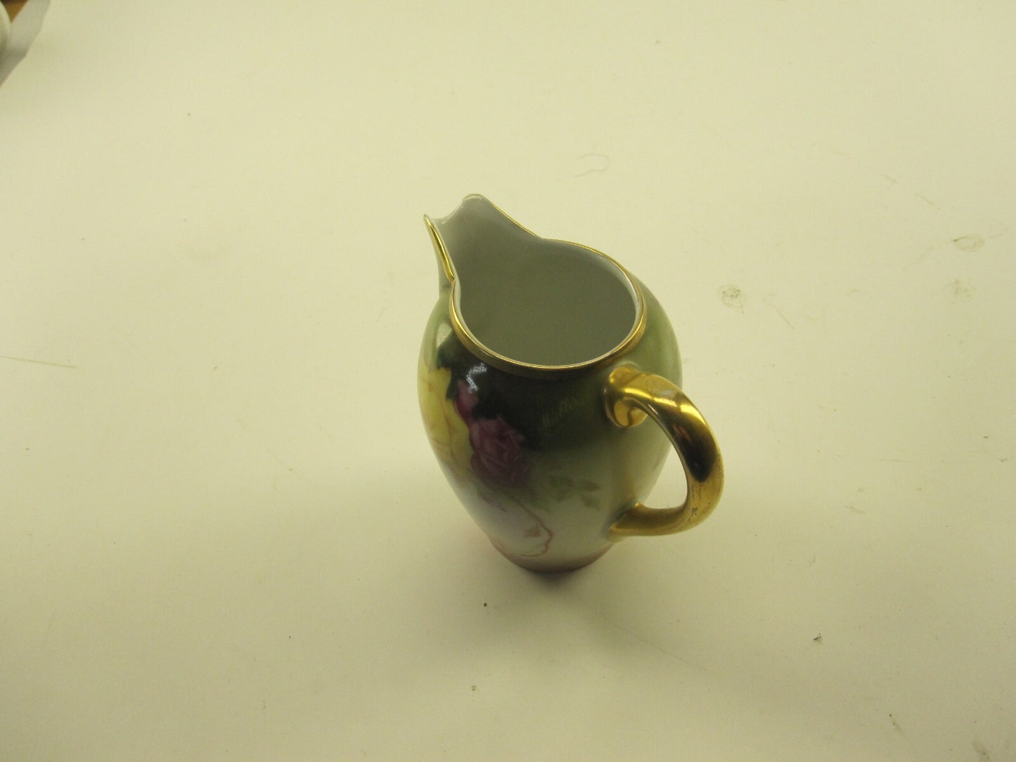 Vintage Cream Jug Thomas Bavaria Gold And White Flowers Art Deco