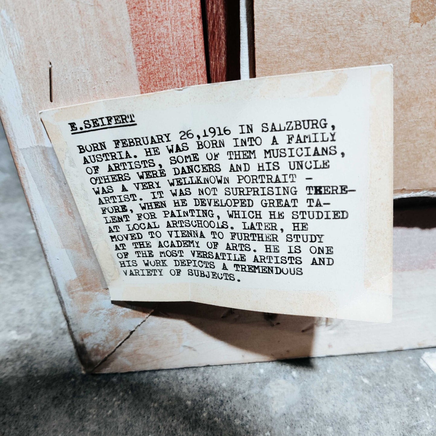 Erich Seifert Signed Landscape Nature Painting Framed 38" x 34"