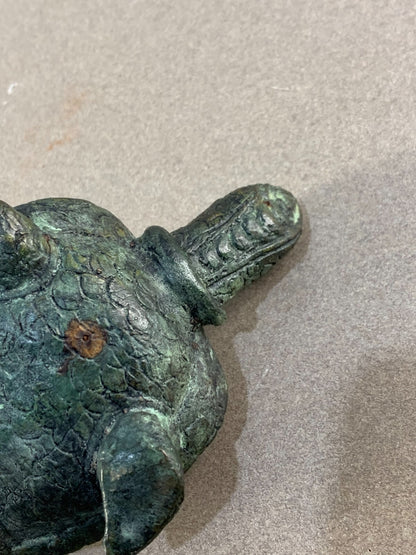 Vintage Hand carved Bronze Turtle Sculpture