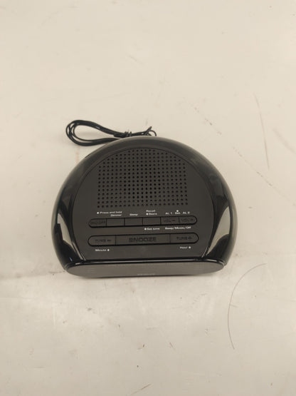 RCA - RC205 - AM/FM Alarm Clock W/Red Led and Dual Wake - Black