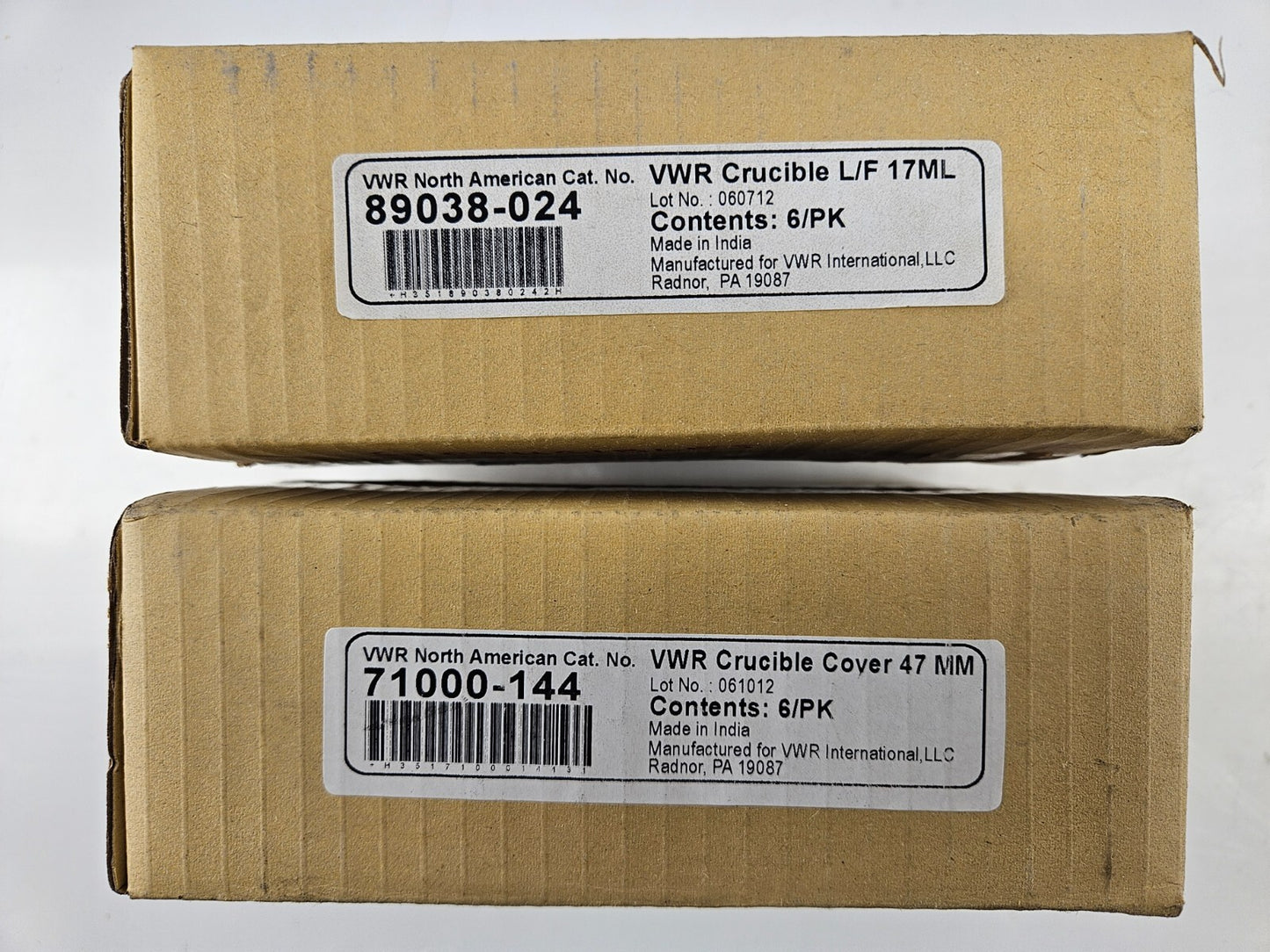 VWR Crucible & Lids - 6 Pack
