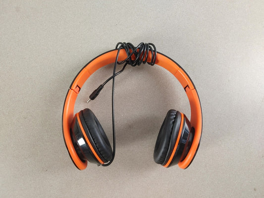 GOOD CONDITION Lets Go Ducks! Headphones Wired Black/Orange Tested Working