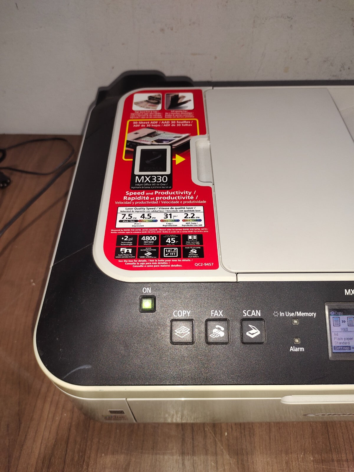 Canon PIXMA MX330 All-In-One Inkjet Printer - No Ink - Tested Working-1