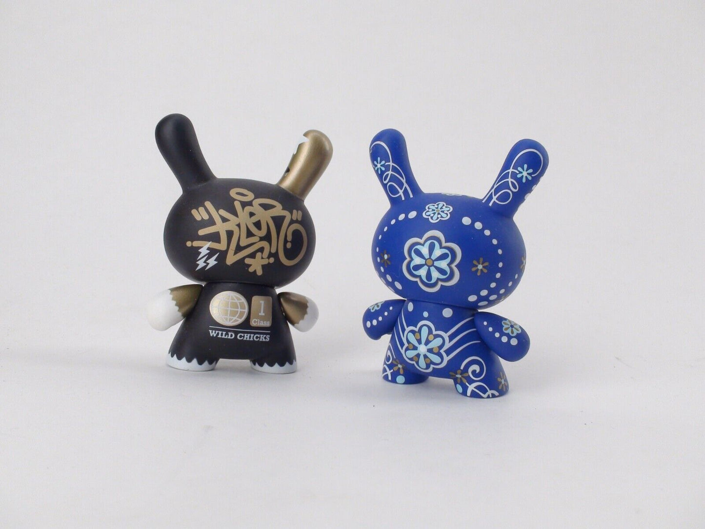 Enchanting Duo: Kidrobot Dunny Fatale 2010 3" Vinyl Figure Lot - Klor, Catalina Estrada Sticker