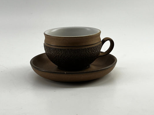 Denby Cotswold ACORN - Vintage English Stoneware Cup and Saucer - Lot of 13