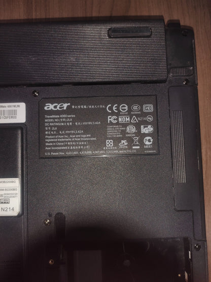 Acer Travelmate 4060 Intel Centrino Model ZL8 - For Parts