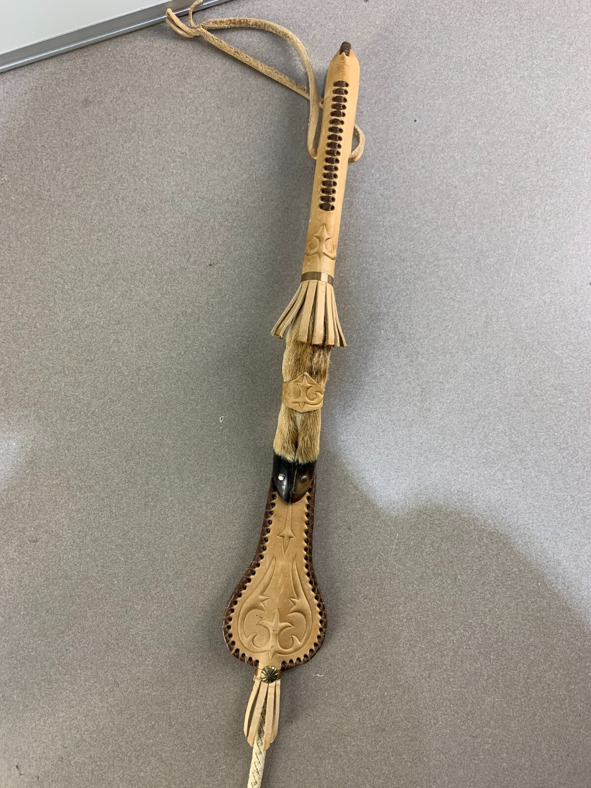Taxidermy Goat Hoof Horse Whip Native American
