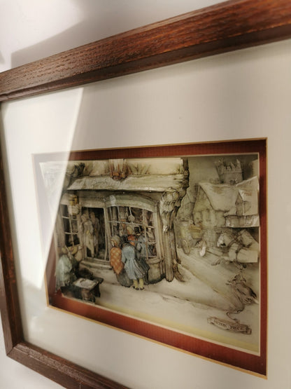 Vintage Anton pieck paper Art 3D Shadow box- "Curiosity Shop"