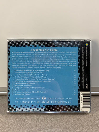 Vocal Music in Crete: the World's Musical Traditions, Vol. 2 by Various -CD,2000